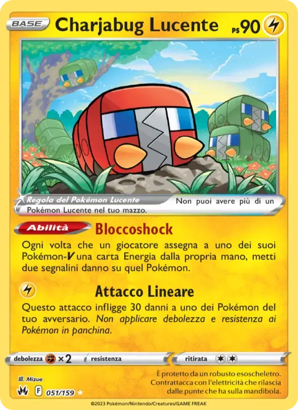 Charjabug Lucente — Zenit Regale 51 Italian Pokémon card
