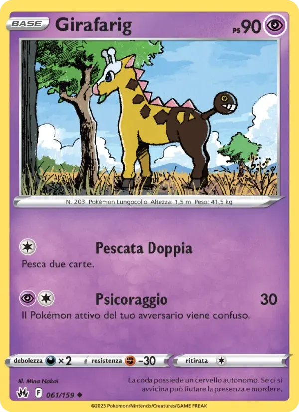 Girafarig — Zenit Regale 61 Italian Pokémon card