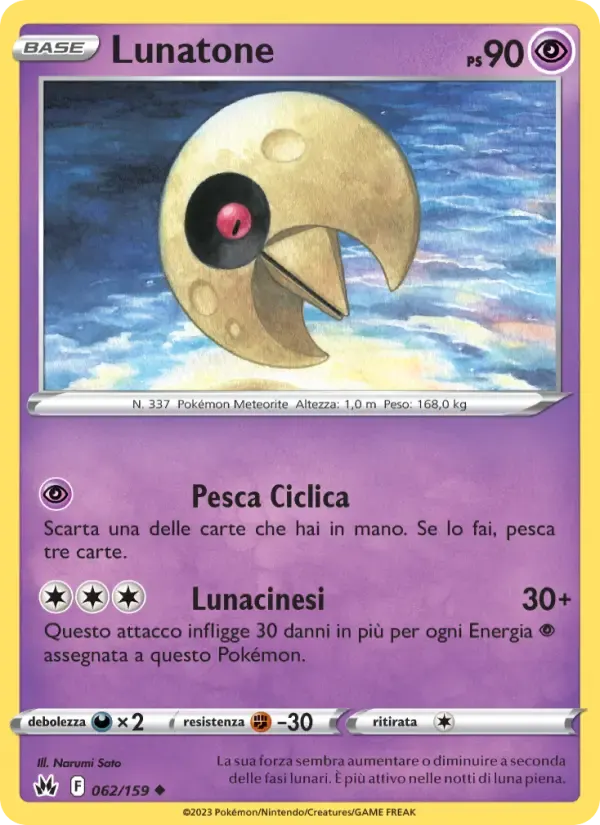 Lunatone — Zenit Regale 62 Italian Pokémon card