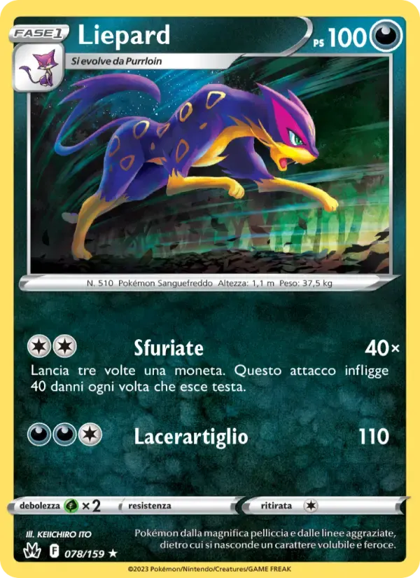 Liepard — Zenit Regale 78 Italian Pokémon card