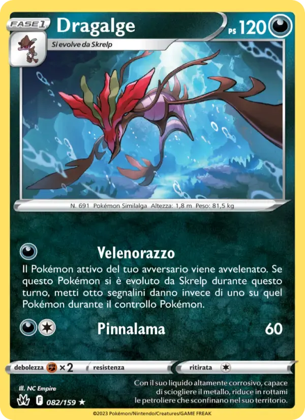 Dragalge — Zenit Regale 82 Italian Pokémon card