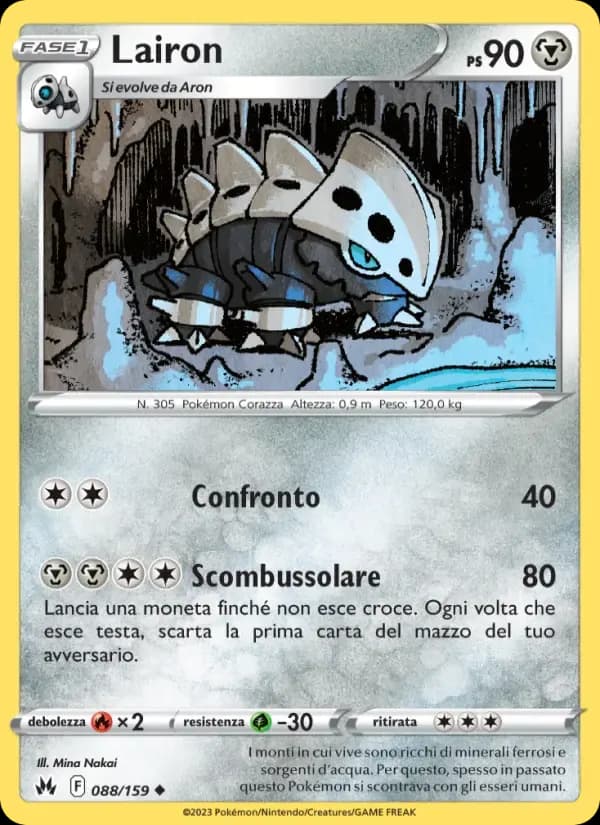 Lairon — Zenit Regale 88 Italian Pokémon card