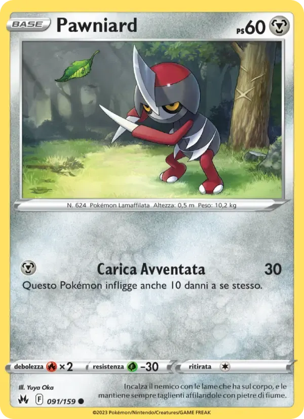 Pawniard — Zenit Regale 91 Italian Pokémon card