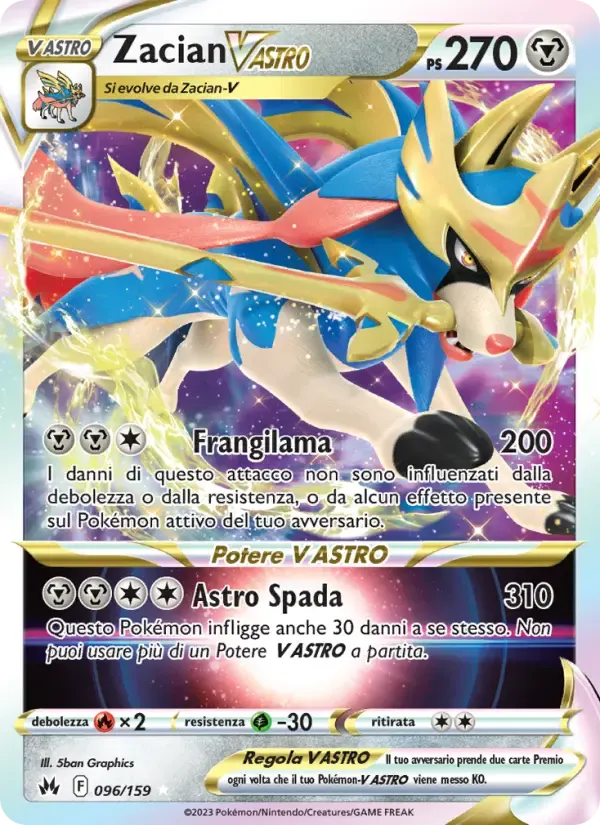 Zacian V ASTRO — Zenit Regale 96 Italian Pokémon card
