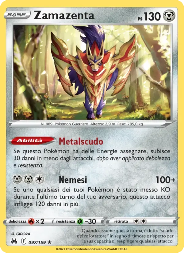 Zamazenta — Zenit Regale 97 Italian Pokémon card