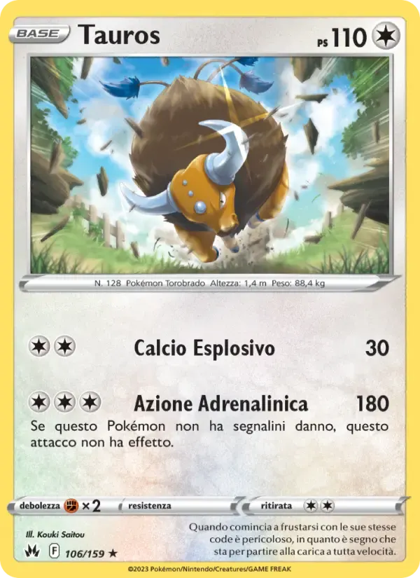 Tauros — Zenit Regale 106 Italian Pokémon card