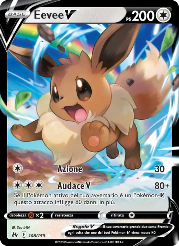 Eevee V — Zenit Regale 108 Italian Pokémon card