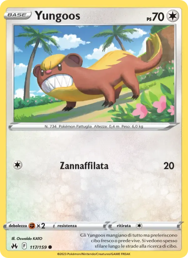 Yungoos — Zenit Regale 117 Italian Pokémon card