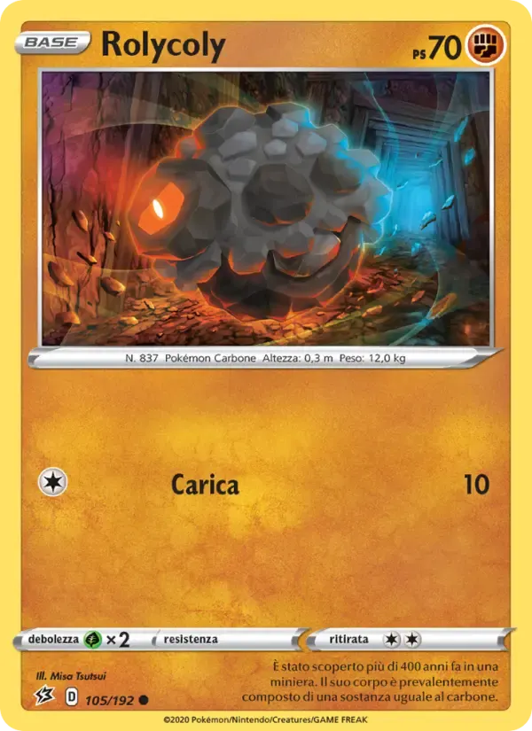 Rolycoly — Fragore Ribelle 105 Italian Pokémon card