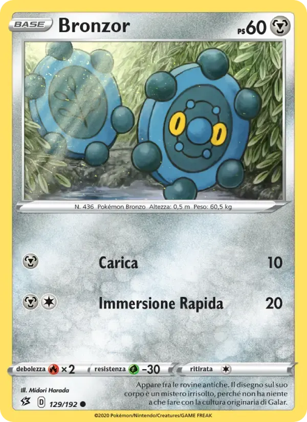 Bronzor — Fragore Ribelle 129 Italian Pokémon card