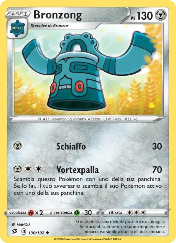Bronzong — Fragore Ribelle 130 Italian Pokémon card