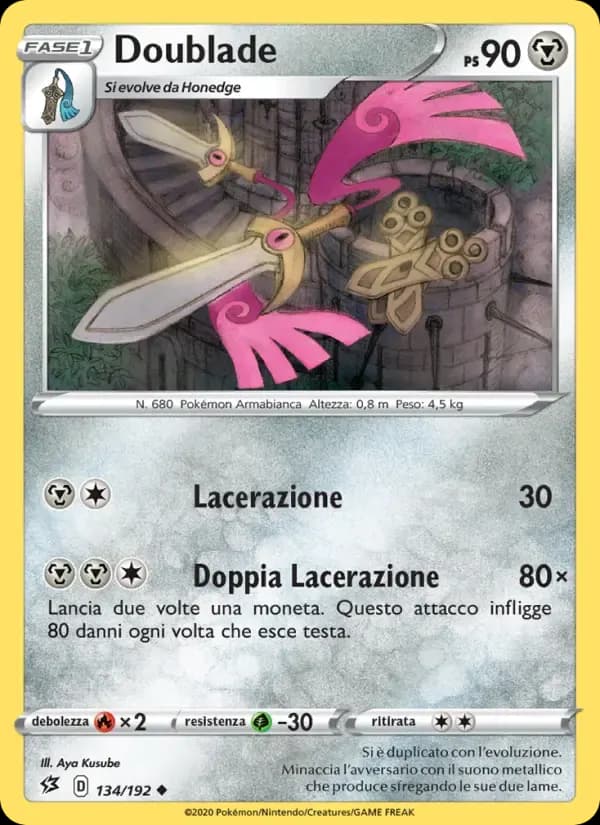 Doublade — Fragore Ribelle 134 Italian Pokémon card