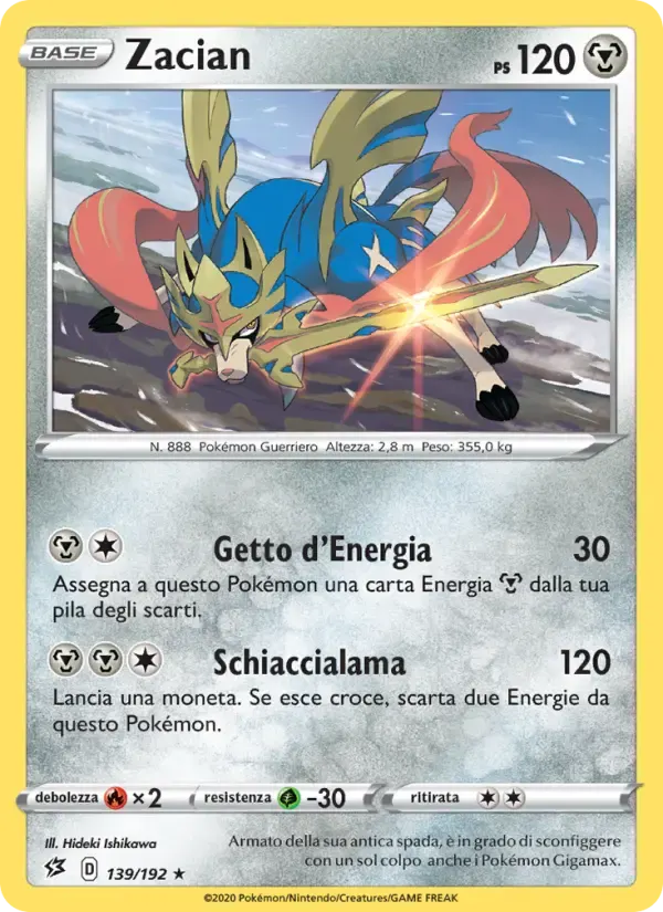 Zacian — Fragore Ribelle 139 Italian Pokémon card