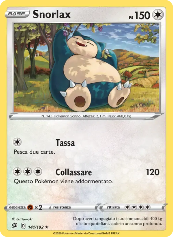 Snorlax — Fragore Ribelle 141 Italian Pokémon card