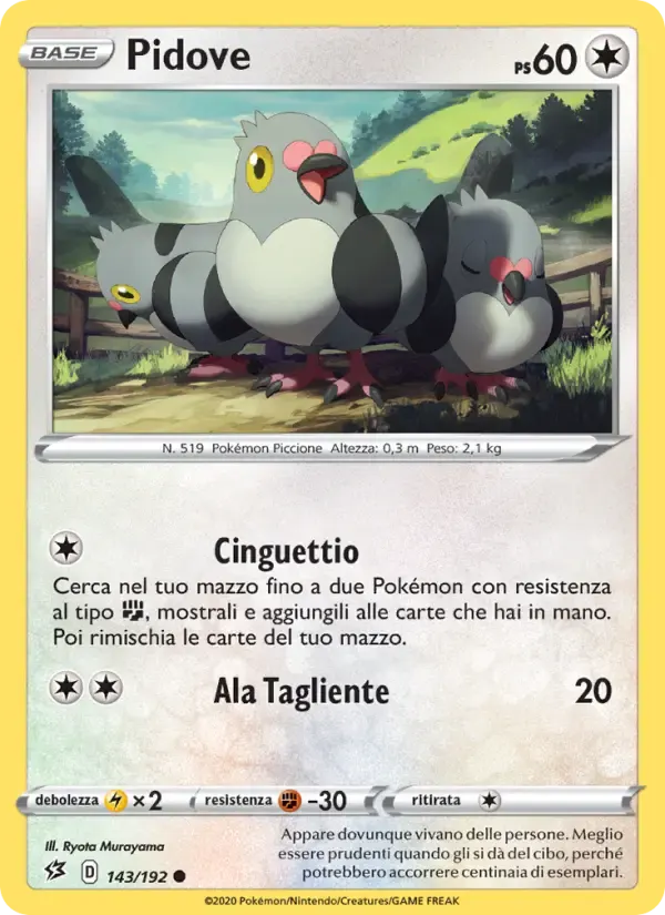 Pidove — Fragore Ribelle 143 Italian Pokémon card