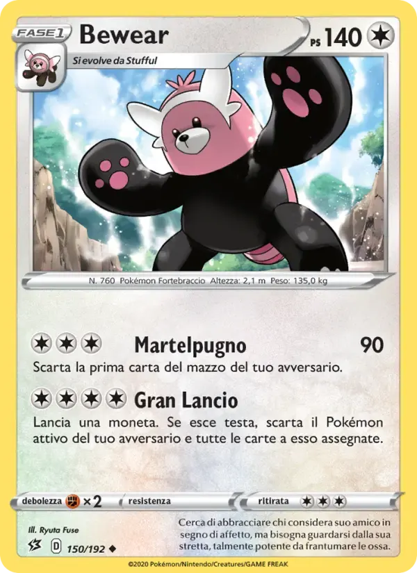 Bewear — Fragore Ribelle 150 Italian Pokémon card