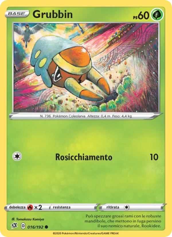 Grubbin — Fragore Ribelle 16 Italian Pokémon card