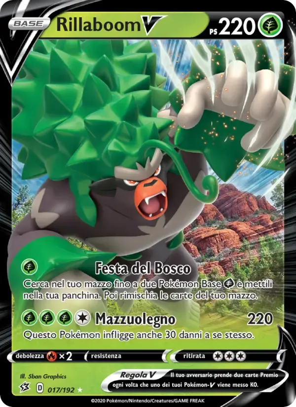 Rillaboom V — Fragore Ribelle 17 Italian Pokémon card