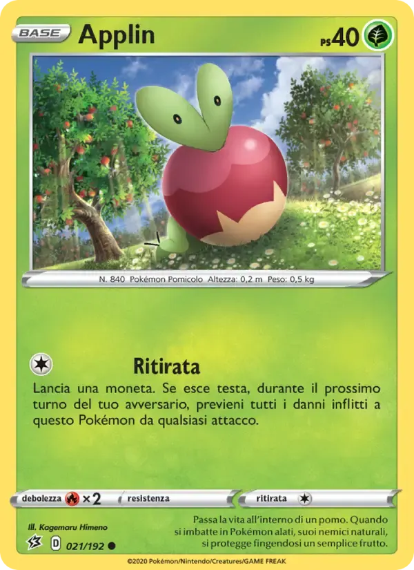 Applin — Fragore Ribelle 21 Italian Pokémon card