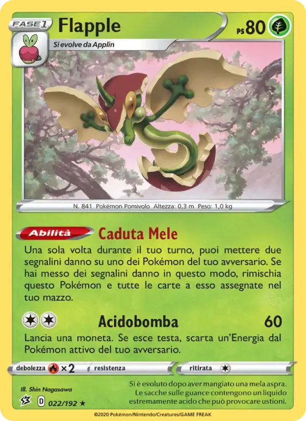 Flapple — Fragore Ribelle 22 Italian Pokémon card