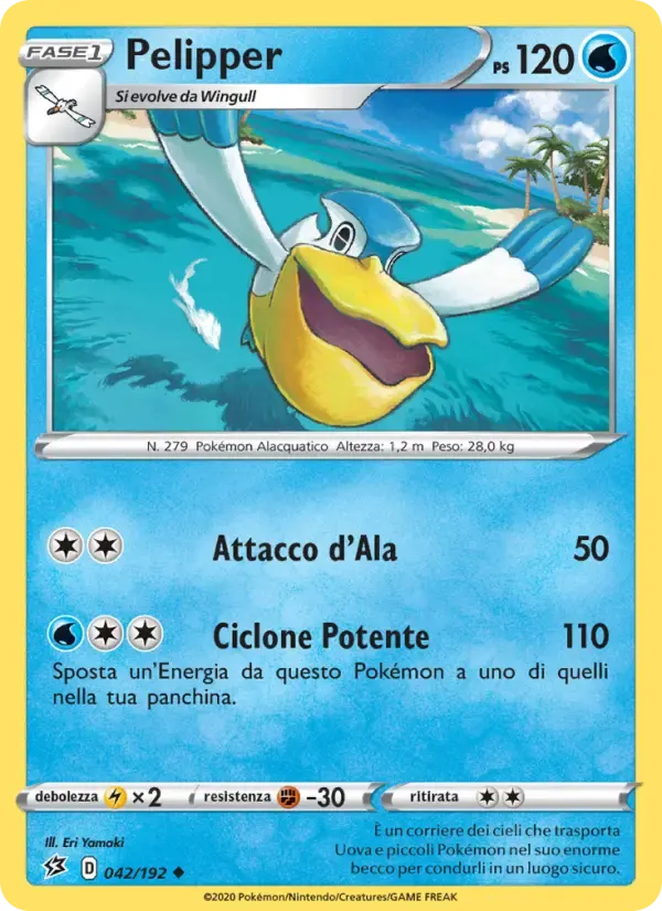 Pelipper — Fragore Ribelle 42 Italian Pokémon card
