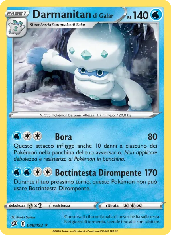 Darmanitan di Galar — Fragore Ribelle 48 Italian Pokémon card