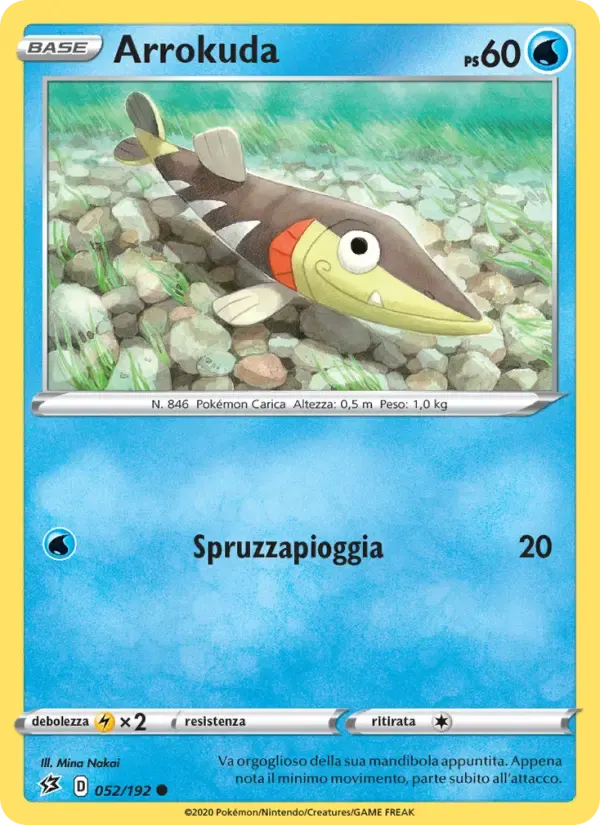 Arrokuda — Fragore Ribelle 52 Italian Pokémon card