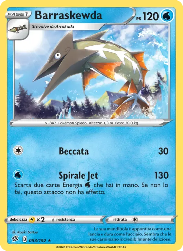 Barraskewda — Fragore Ribelle 53 Italian Pokémon card