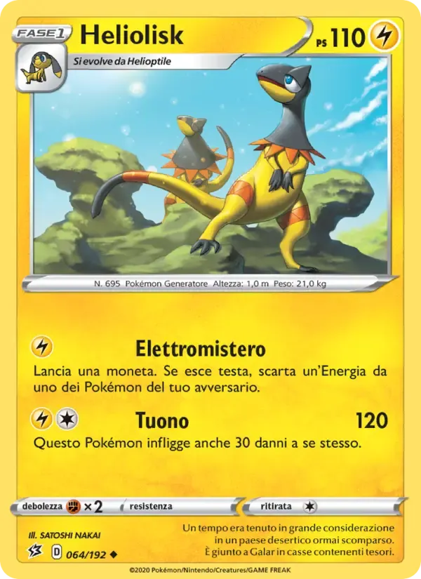 Heliolisk — Fragore Ribelle 64 Italian Pokémon card