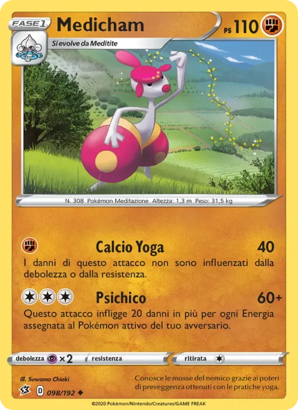 Medicham — Fragore Ribelle 98 Italian Pokémon card