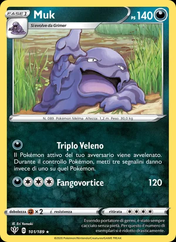 Muk — Fiamme Oscure 101 Italian Pokémon card