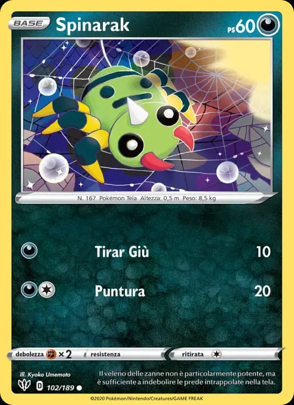 Spinarak — Fiamme Oscure 102 Italian Pokémon card