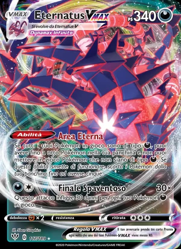 Eternatus VMAX — Fiamme Oscure 117 Italian Pokémon card
