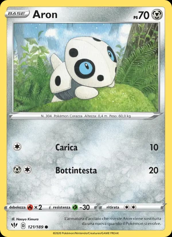 Aron — Fiamme Oscure 121 Italian Pokémon card