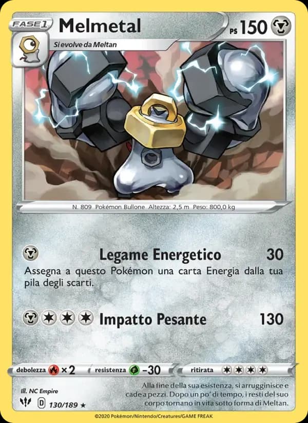 Melmetal — Fiamme Oscure 130 Italian Pokémon card