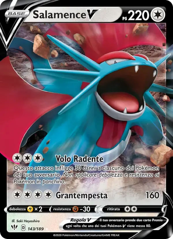 Salamence V — Fiamme Oscure 143 Italian Pokémon card