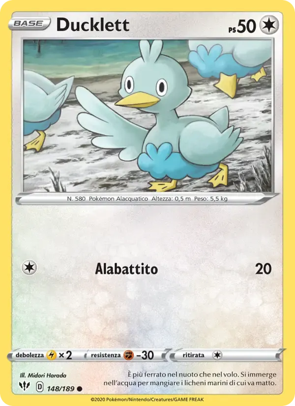 Ducklett — Fiamme Oscure 148 Italian Pokémon card