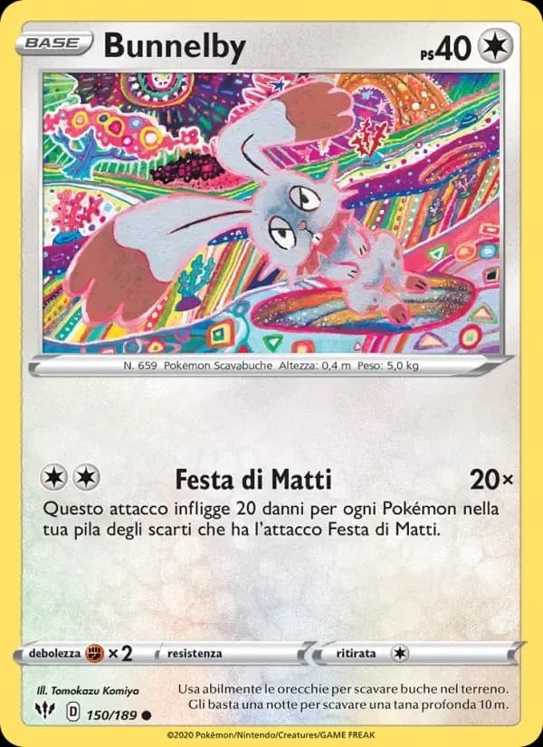 Bunnelby — Fiamme Oscure 150 Italian Pokémon card