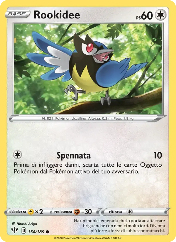 Rookidee — Fiamme Oscure 154 Italian Pokémon card