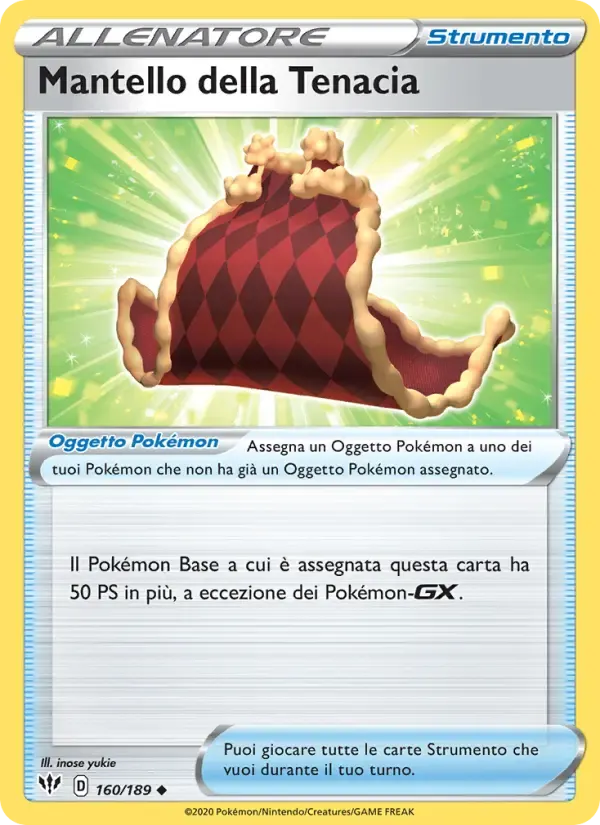 Mantello della Tenacia — Fiamme Oscure 160 Italian Pokémon card