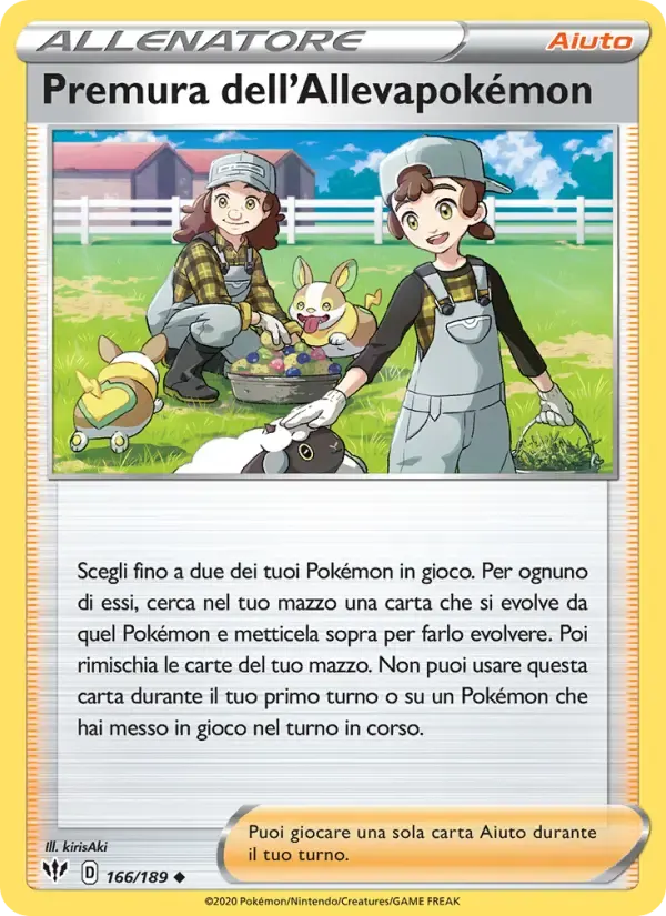 Premura dell'Allevapokémon — Fiamme Oscure 166 Italian Pokémon card