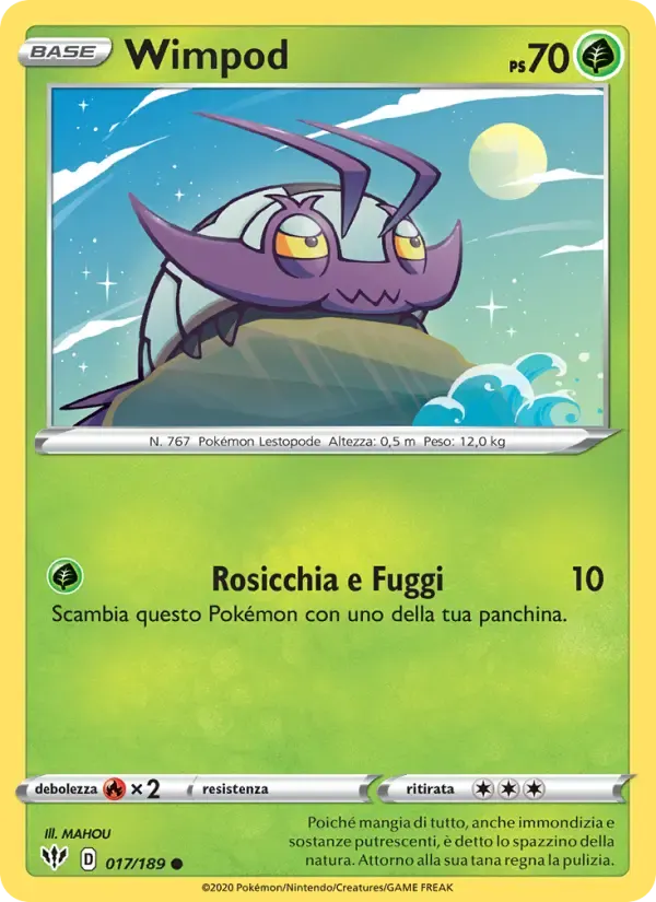 Wimpod — Fiamme Oscure 17 Italian Pokémon card