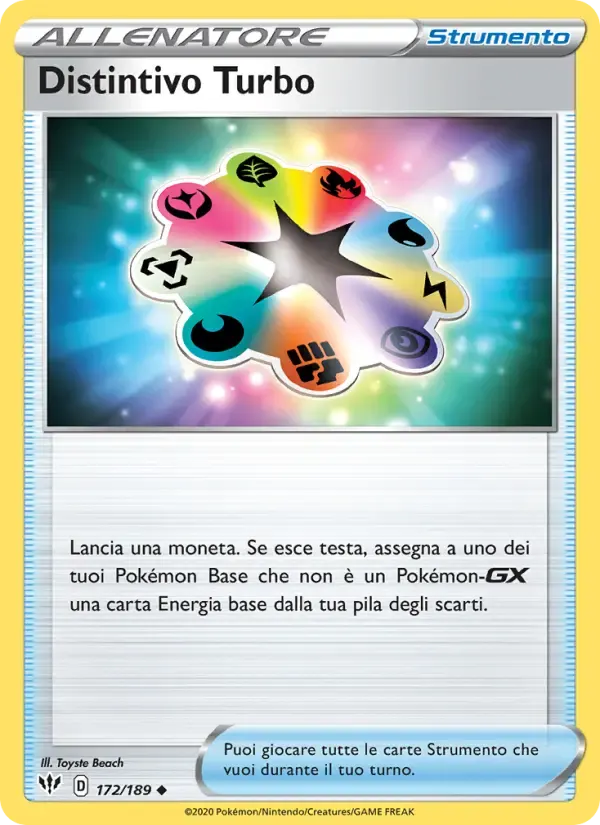 Distintivo Turbo — Fiamme Oscure 172 Italian Pokémon card