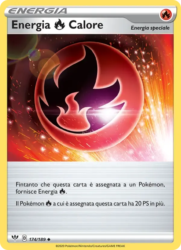 Energia Fire Calore — Fiamme Oscure 174 Italian Pokémon card