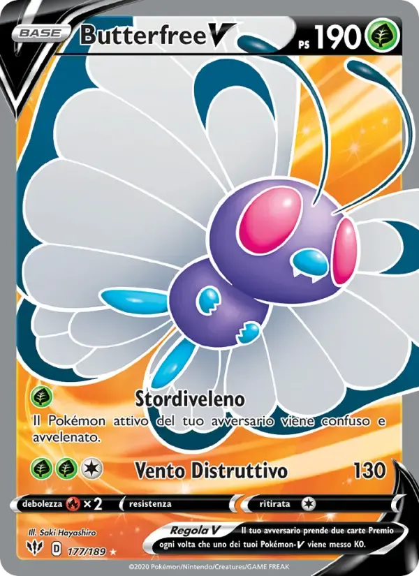 Butterfree V — Fiamme Oscure 177 Italian Pokémon card