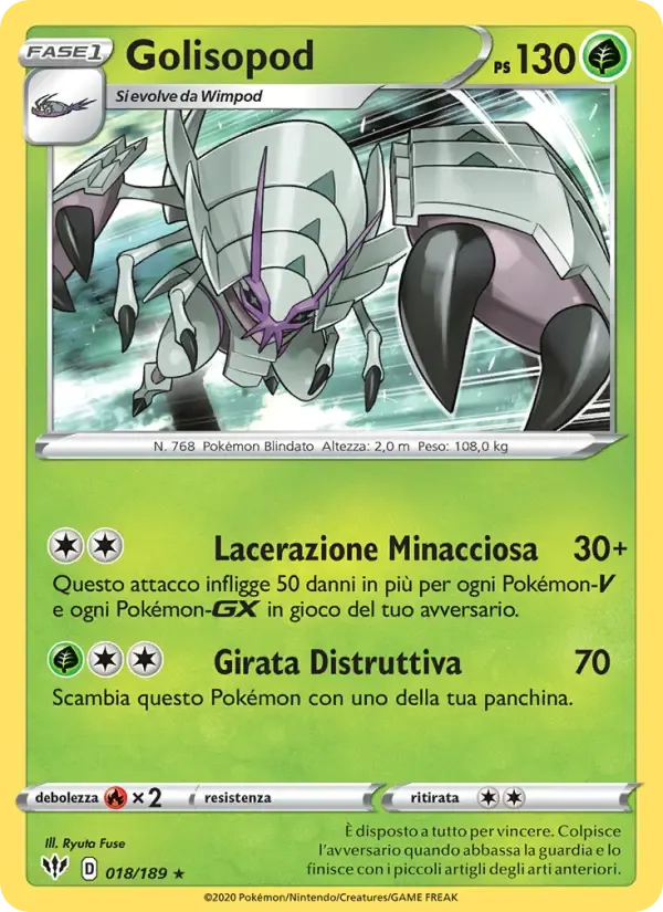 Golisopod — Fiamme Oscure 18 Italian Pokémon card