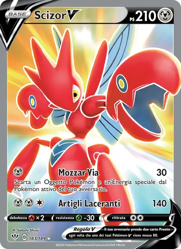 Scizor V — Fiamme Oscure 183 Italian Pokémon card