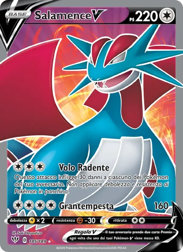 Salamence V — Fiamme Oscure 185 Italian Pokémon card
