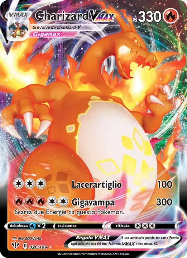 Charizard VMAX — Fiamme Oscure 20 Italian Pokémon card