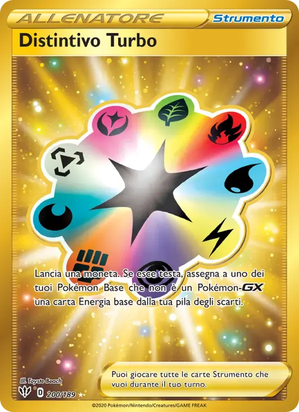 Distintivo Turbo — Fiamme Oscure 200 Italian Pokémon card